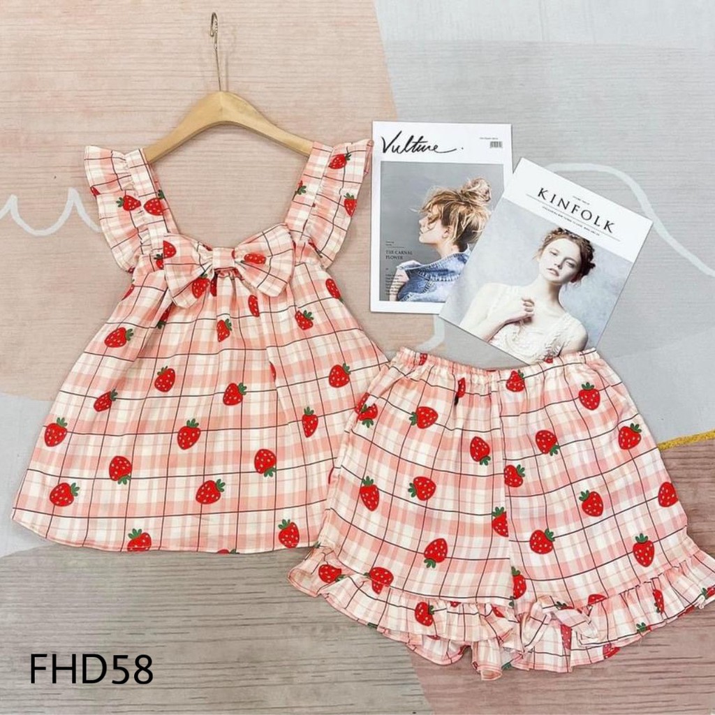 LUALA PYJAMAS Lụa Hai Dây Cánh Tiên Đùi