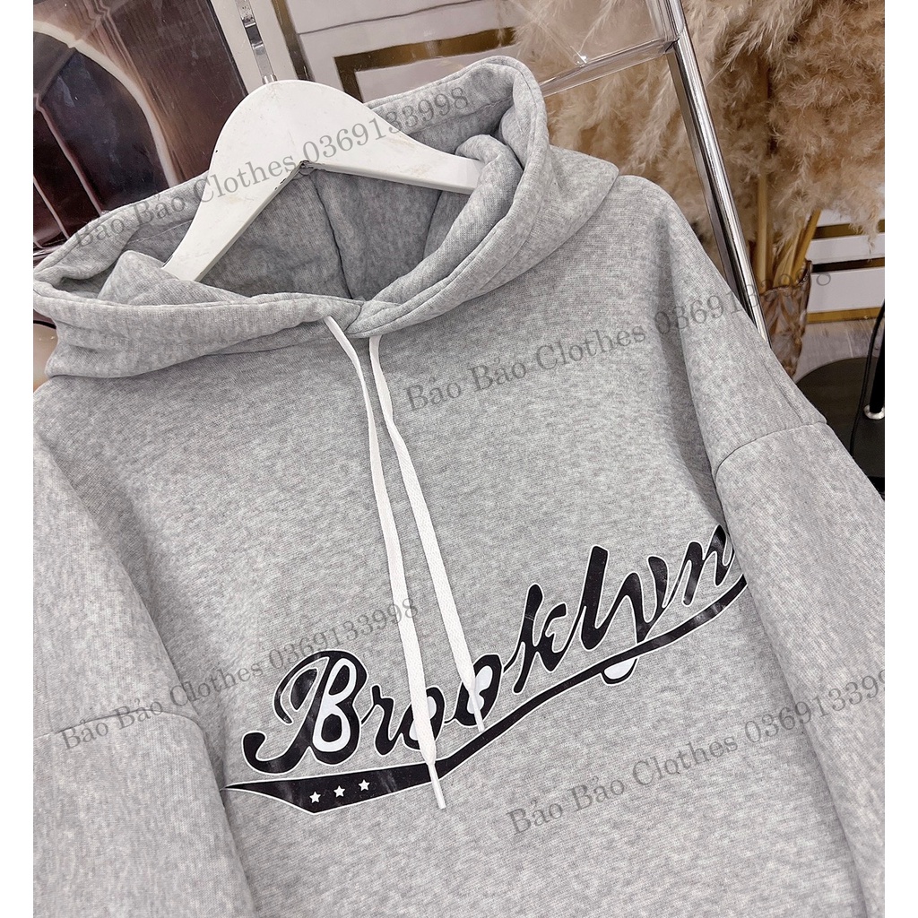 Áo Hoodie Nỉ Broo Nam Nữ Dáng Rộng - Sweater Unisex Tay Bồng Chất Nỉ Ngoại Uzzlang
