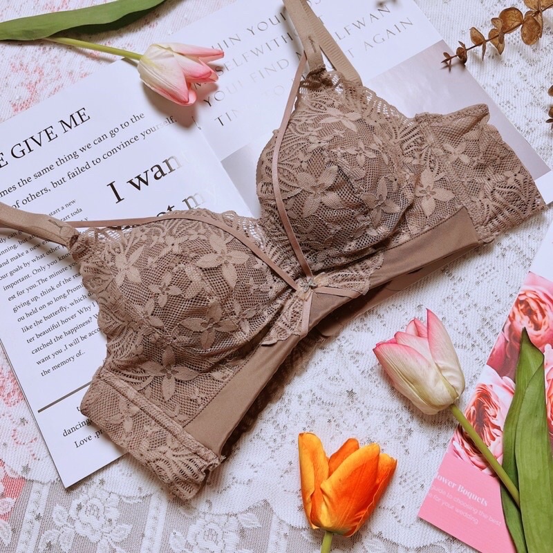 [2289] Áo lót định hình ren đan dây siêu độn dày đệm mút hơi mềm mại thoáng khí, không gọng,siêu nâng đẩy có video thật