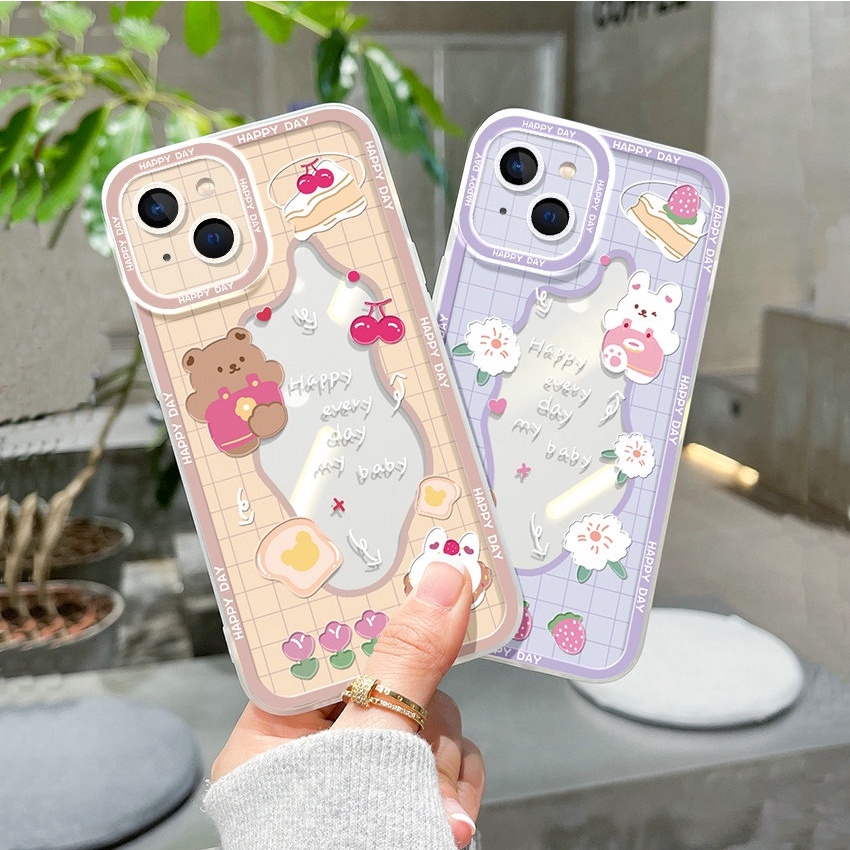 VIVO Y36 Y21 2021 Y33T Y33S Y21S Y21T Y20 Y20i Y12A Y12S Y20SG Y20S G Y50 Y30 Y30i Y17 Y12 Y12i Y15 Y3S U10 Y91 Y91i Y93 Y95 Y91C Y1S Y75 Y01 Y15S Y15A Y51 2020 Y31 Y53S Y51A Y19 V20 V23 V23E V21e 4G 5G Cute Cartoon Strawberry Cake Flower Soft Case STD 21