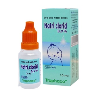 Nước nhỏ mắt mũi Natri clorid 0,9% TRAPHACO (lọ 10ml)
