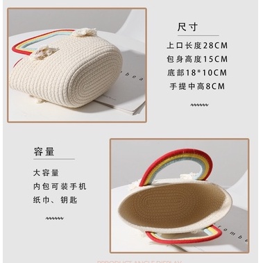 Túi Xách Cotton Dệt Tay Phong Cách Mới Dễ Phối Đồ Đi Biển Gyxb028