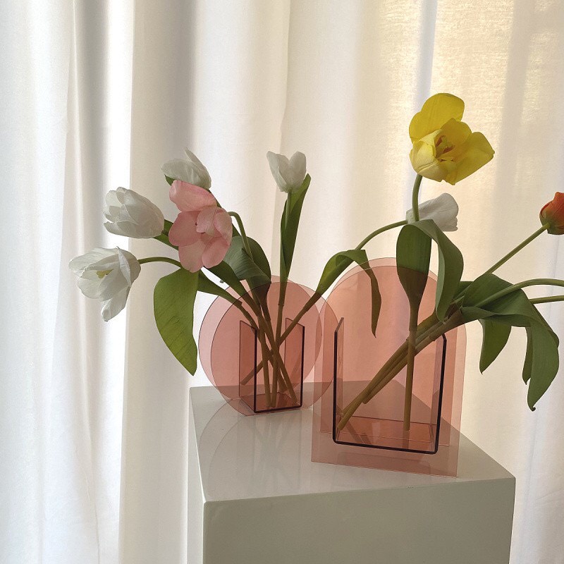 Bình cắm hoa bằng nhựa Acrylic trang trí Decor nhà phong cách độc lạ nổi bật