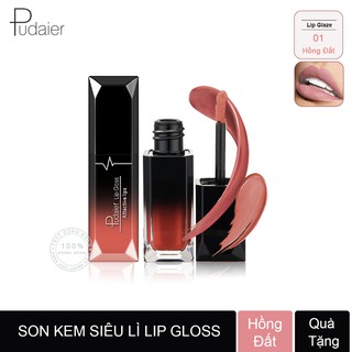 Son kem siêu lì Pudaier Lip Gloss cao cấp + Tặng bút chì kẻ lông mày
