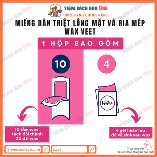 Miếng tẩy lông (wax strips) VEET triệt lông mặt và tẩy ria mép