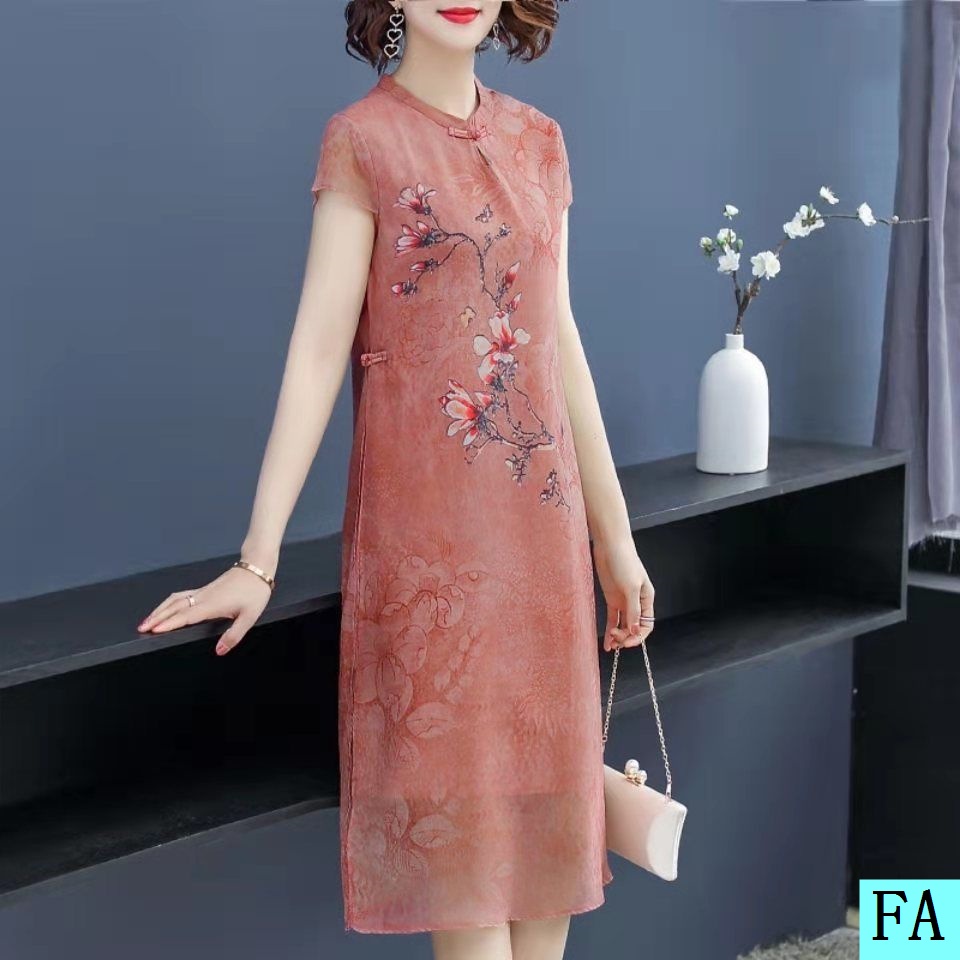 Đầm Thời Trang Mùa Hè 2019 Mới Phong Cách Phương Tây Dành Cho Phụ Nữ Độ Tuổi Trung Niên 40-50