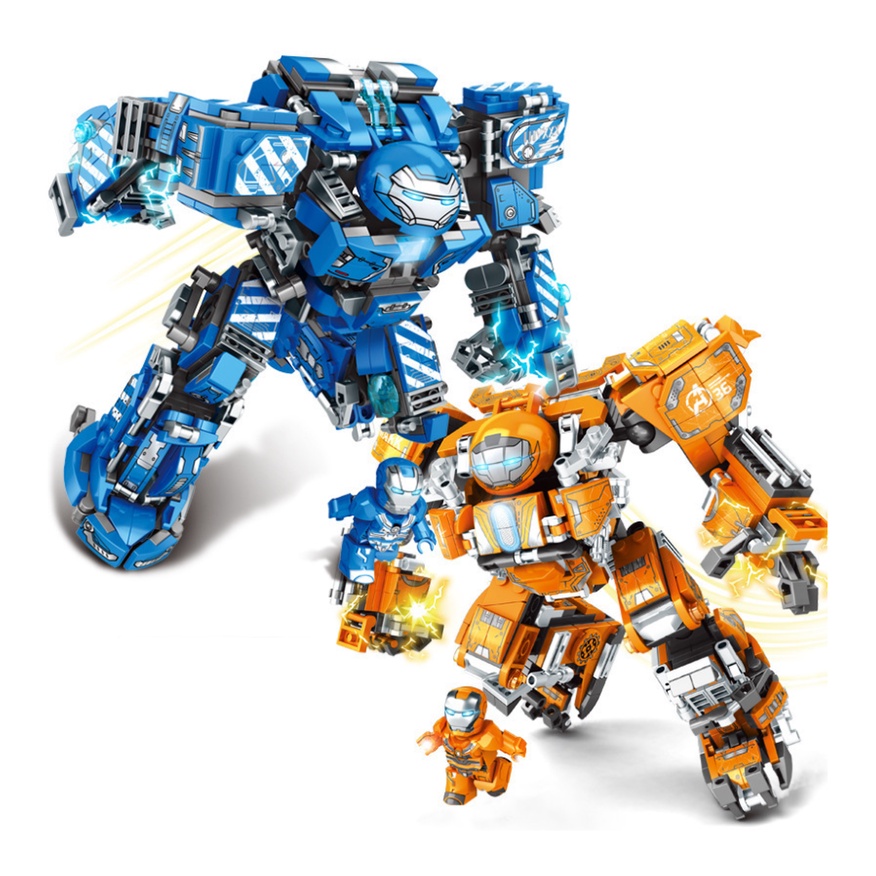 BỘ ĐỒ CHƠI XẾP HÌNH Mô Hình Người Sắt, Lắp Ráp Mô Hình Iron men, ROBOT Biến Hình