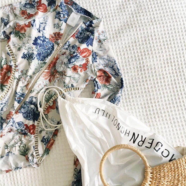 Bikini tay dài hoa lá khoá kéo | BigBuy360 - bigbuy360.vn