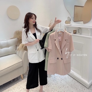 Áo cổ vest cộc tay nhiều màu hàng đẹp