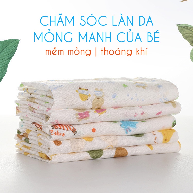 Set 2-3-5 Khăn Xô Sữa Khăn Sữa Sợi Tre Cho Bé KYS+ Cotton 100% Kháng Khuẩn Mềm Mại Thấm Hút Cho Bé Sơ Sinh SK