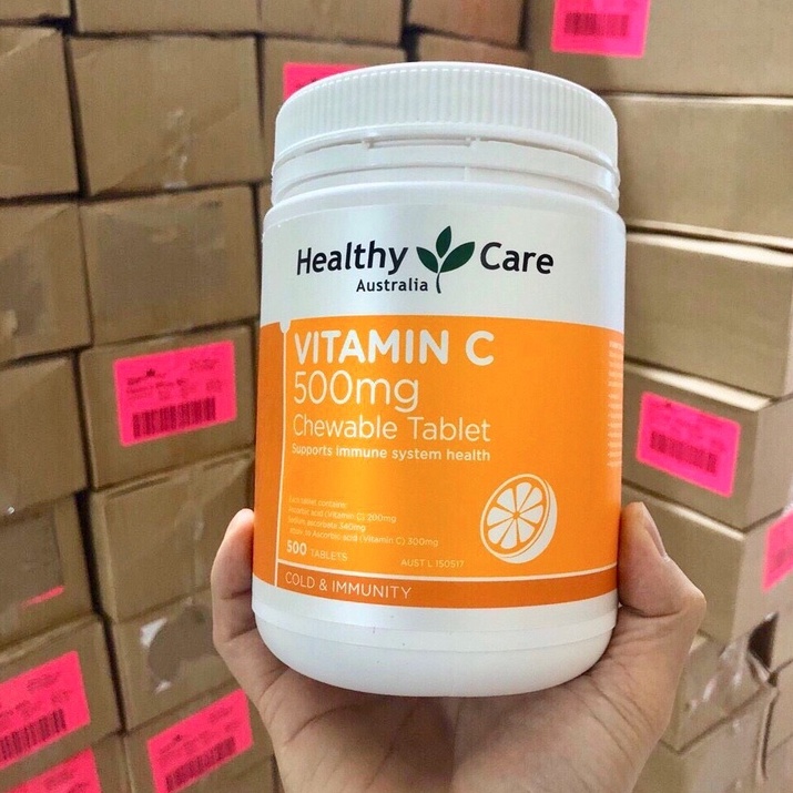 Viên Uống Vitamin C Healthy Care Vitamin C 500mg Tăng Cường Đề Kháng, Đẹp Da Cho Trẻ Từ 2 Tuổi Và Người Lớn