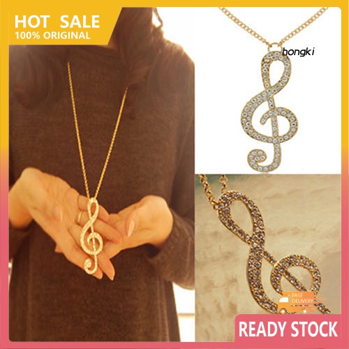 vòng cổ Hợp Kim Mặt Hình Nốt Nhạc Đính Đá Xinh Xắn