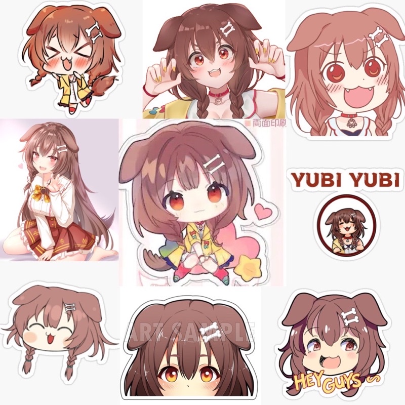 Ảnh Sticker Inugami Korone Hololive 30-60 cái ép lụa khác nhau /hình dán inigami Korone