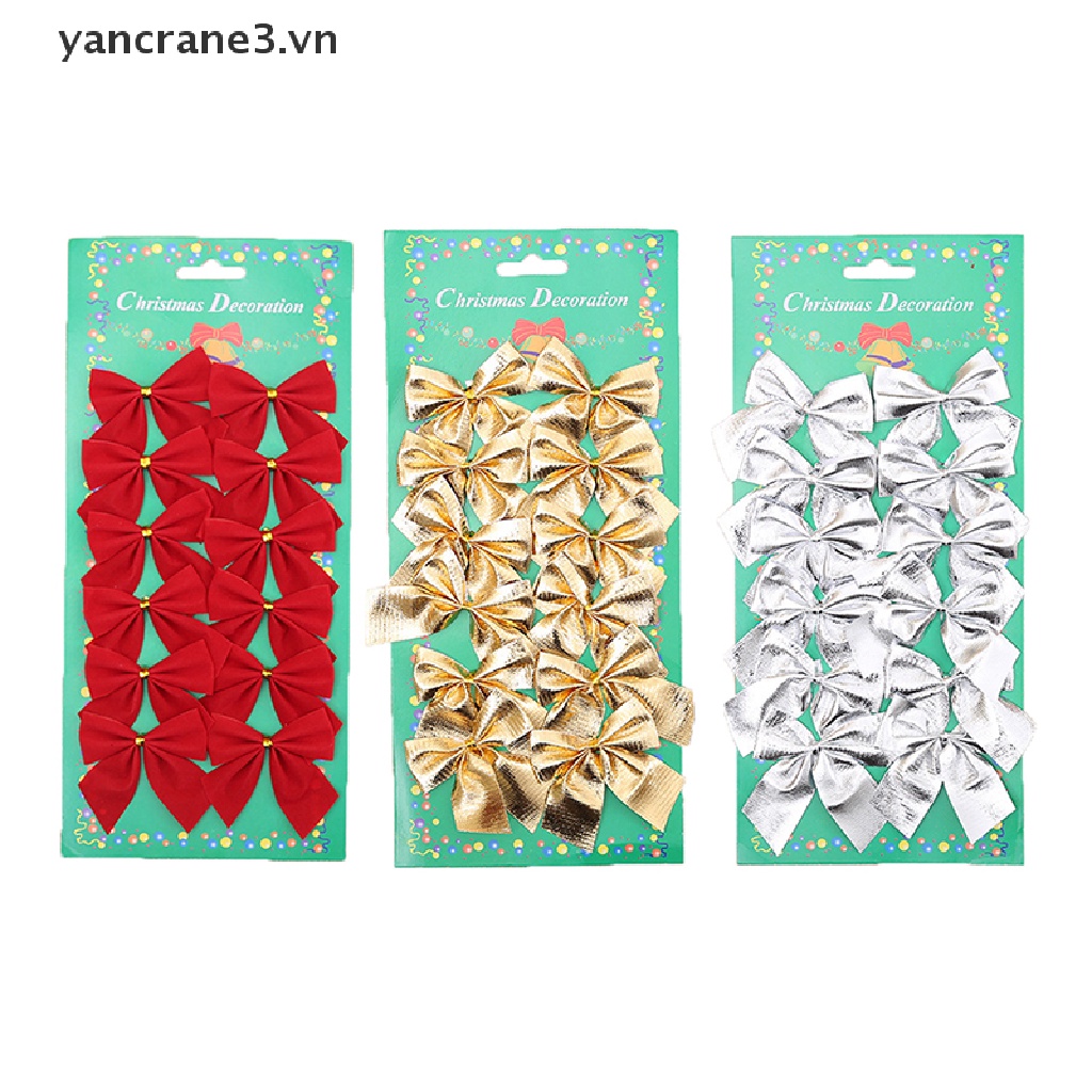 Nơ Ruy Băng Màu Vàng / Bạc Trang Trí Cây Thông Giáng Sinh {yancrane3.vn}