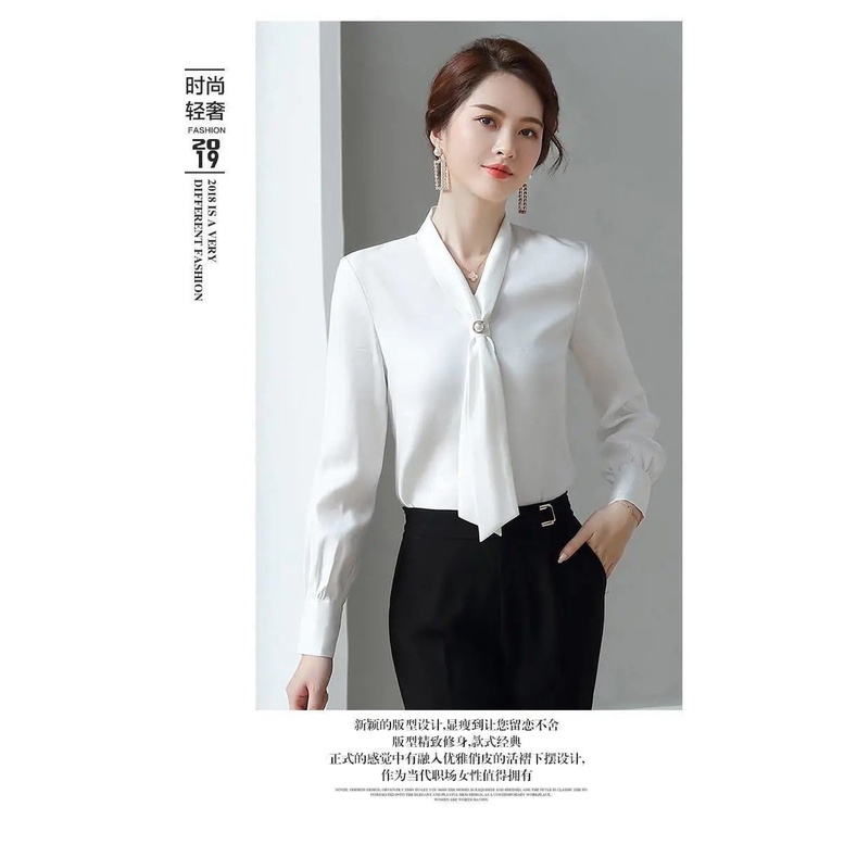 Áo Sơ Mi Chiffon Tay Dài Thời Trang Thanh Lịch Dành Cho Nữ