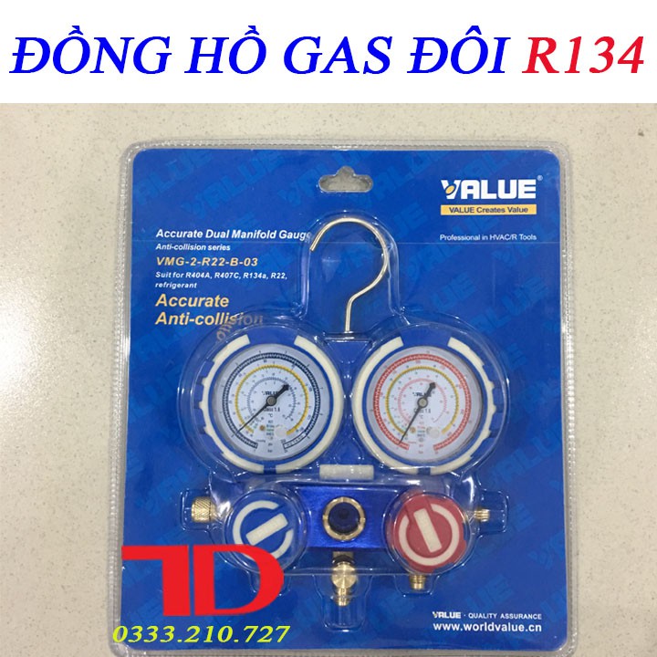 Đồng hồ gas đôi không dây VALUE R134