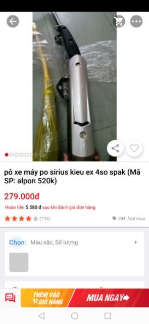Pô xe may sirius RC kiểu 2010