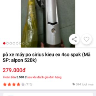 Pô xe may sirius RC kiểu 2010