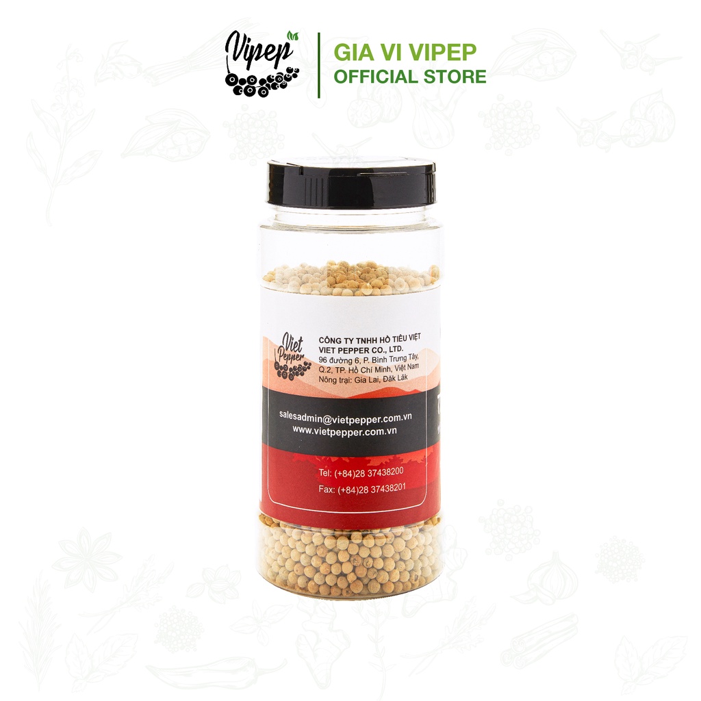 Hạt tiêu hạt to Vipep 100% có nhiều size, nồng thơm ngon nguyên hạt 250g