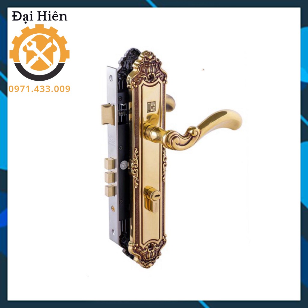KHÓA TAY NẮM ĐỒNG THAU HC 85289 SSHA Thân Inox, Ổ Abus ( cửa chính)