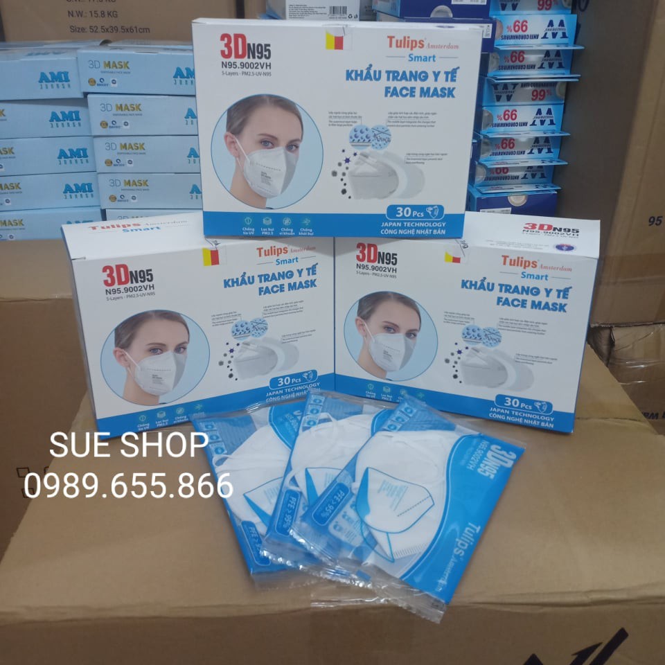 Khẩu trang N95 Tulips và TW.N95 ngăn bụi mịn PM2.5 (Hàng chính hãng)