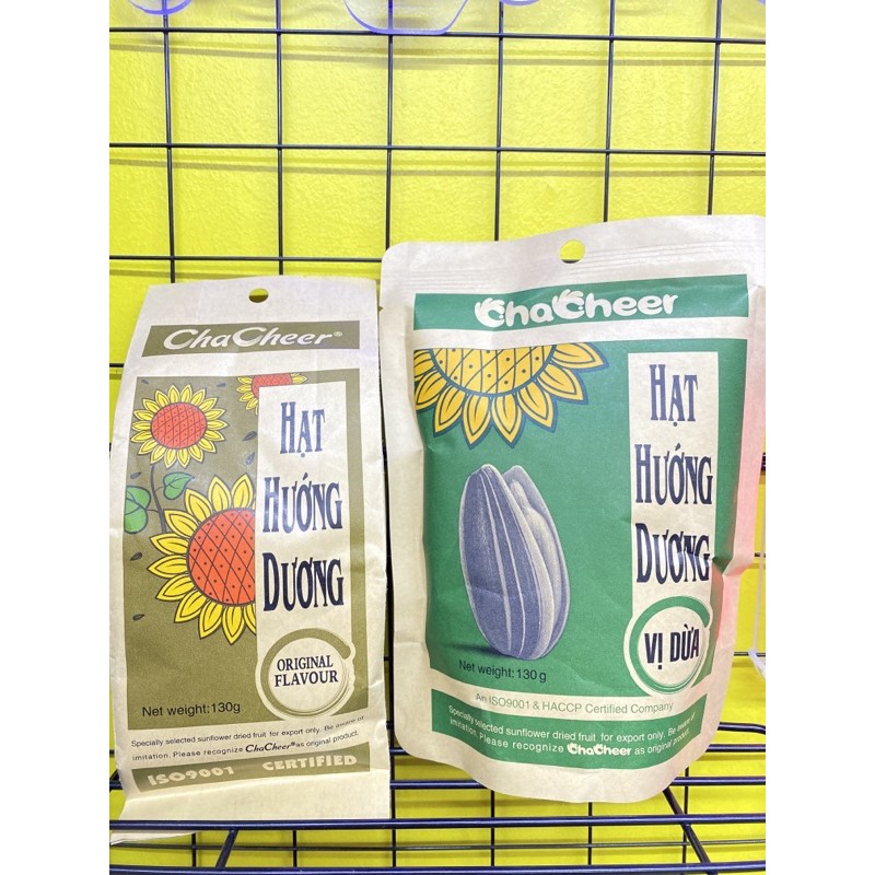 Hạt Hướng Dương ChaCheer gói 130g 2vị (Nguyên Vị ,Dừa)