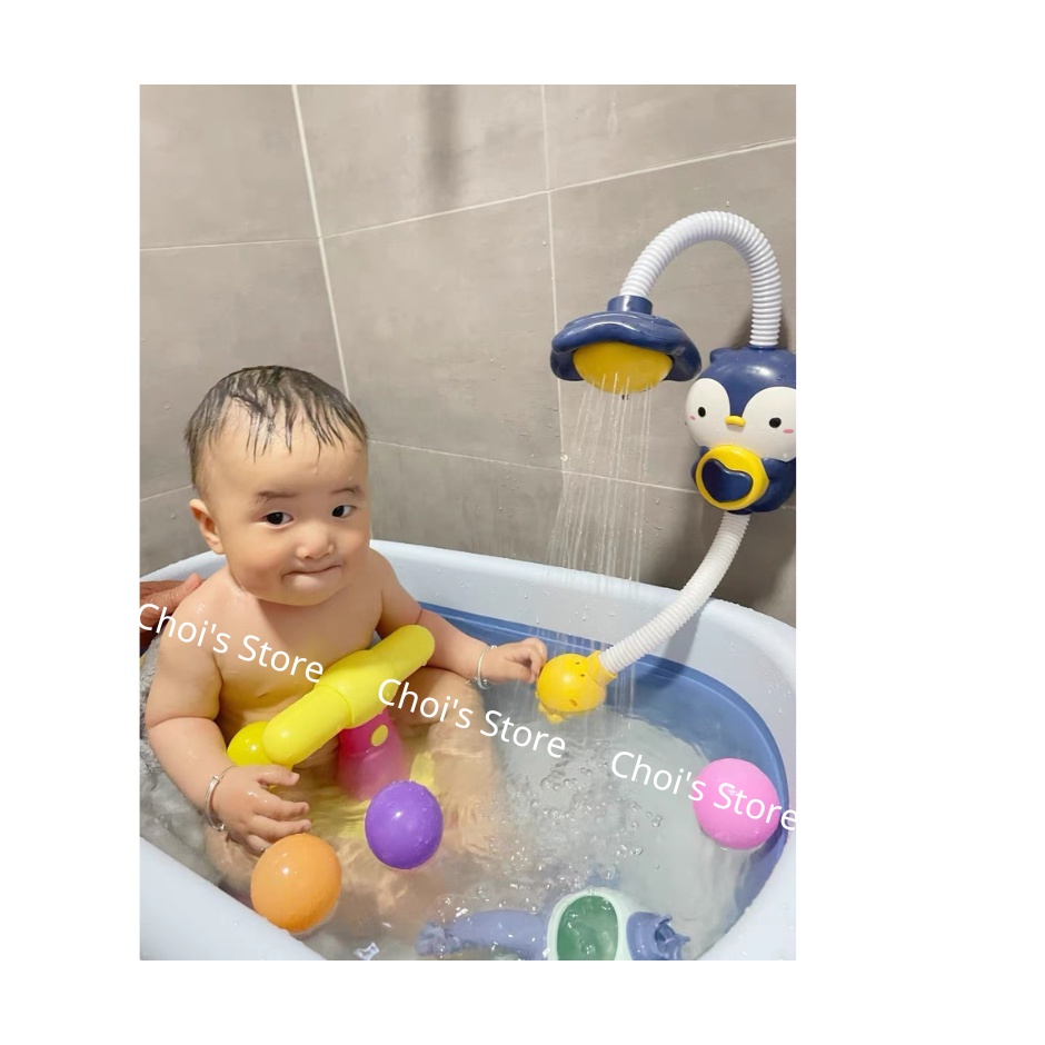 Đồ chơi nhà tắm vòi sen phun nước tự động con cú hồng đáng yêu