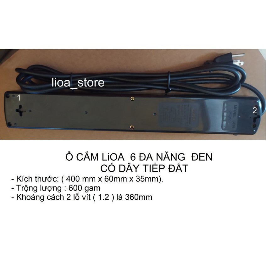 Ổ CẮM ĐIỆN LiOA 6 ĐA NĂNG - CÓ DÂY TIẾP ĐẤT.