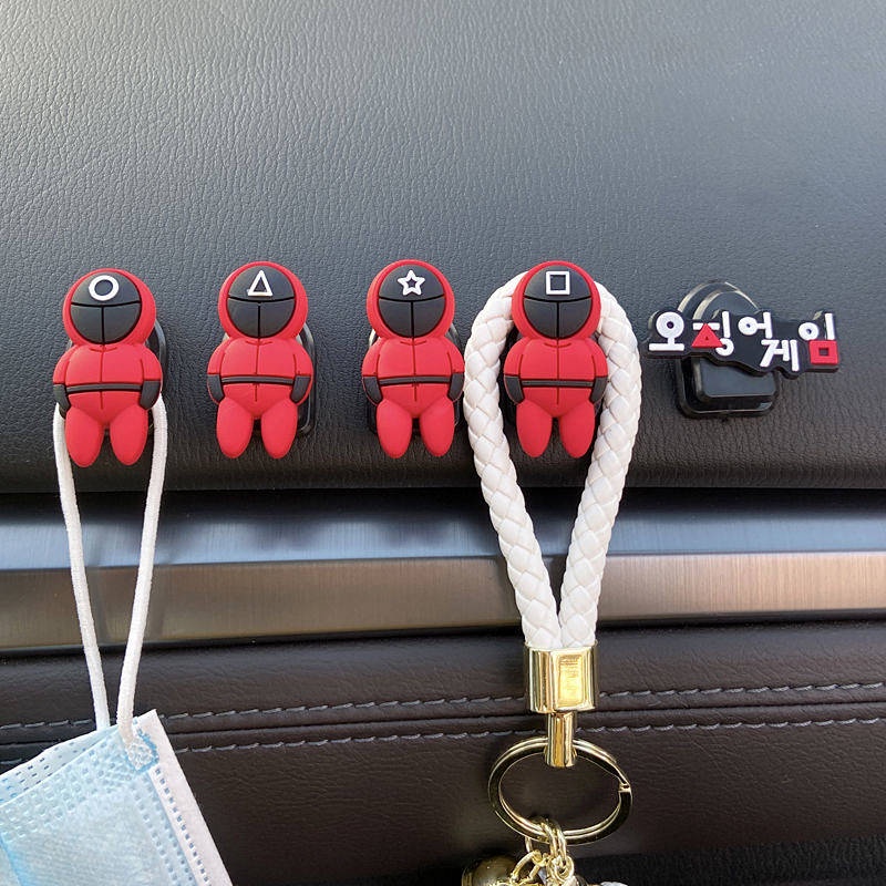 Cute Car Hook Invisible Multifunctional Car Interior Car Special Interior Front Row Rear Row Adhesive Small Car Hook Auto department store supplies