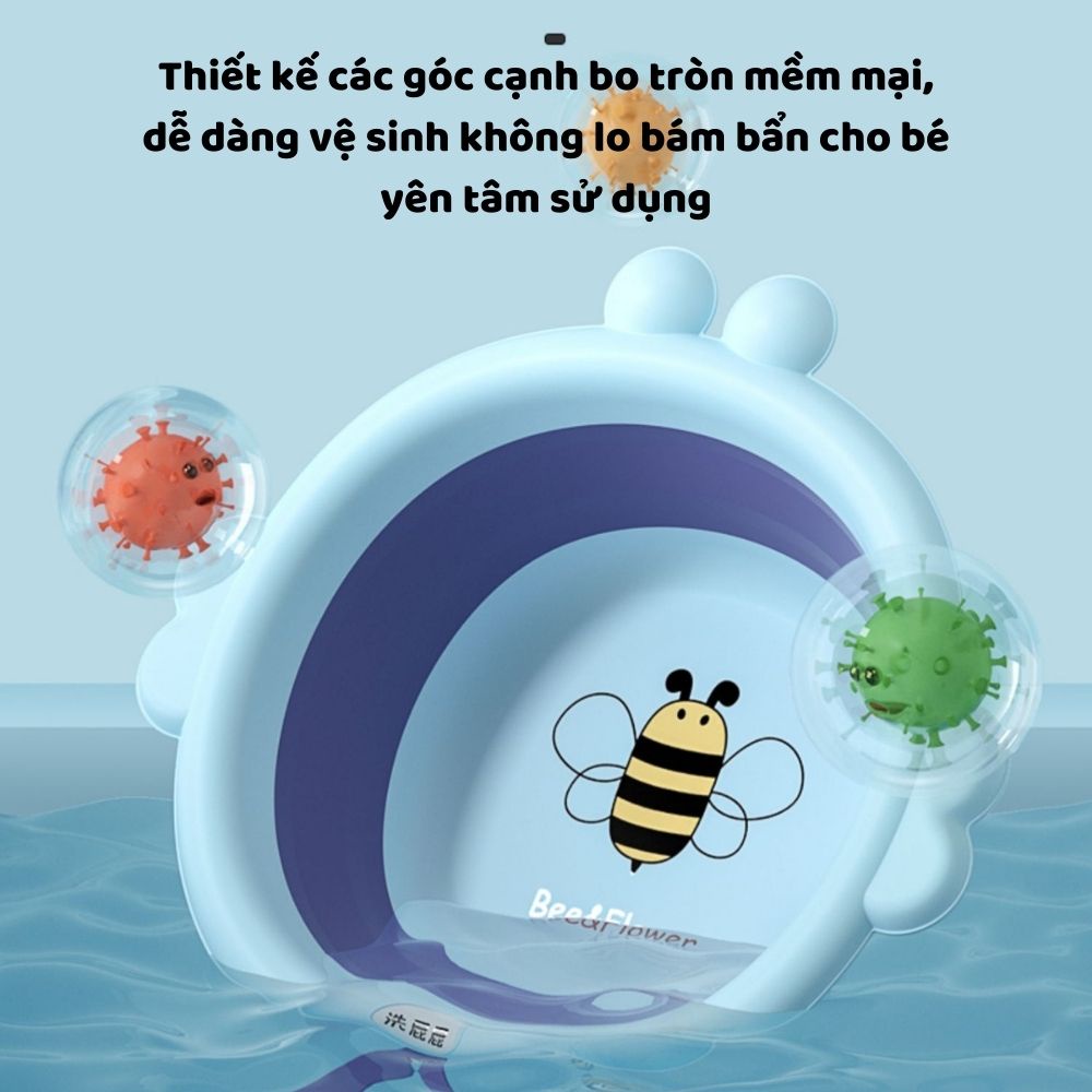 [DEAL SỐC ] Chậu rửa mặt cho bé, thau gấp gọn hình ong, chậu nhựa vệ sinh cá nhân cho trẻ sơ sinh tiện lợi tiết kiệm