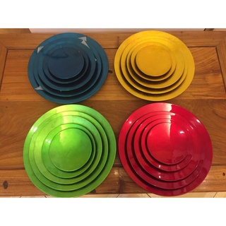 Đĩa bầy hoa quả gỗ sơn mài ( bộ 5 đĩa 15, 20, 25, 30, 35cm)