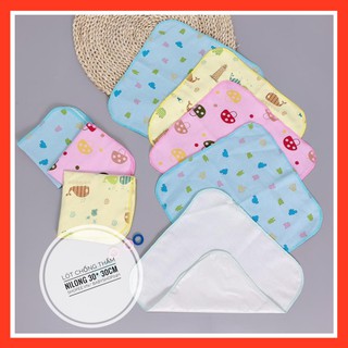 Set 10 tấm lót chống thấm họa tiết 2 lớp cotton cho bé - miếng lót chống thấm thay bỉm cho bé