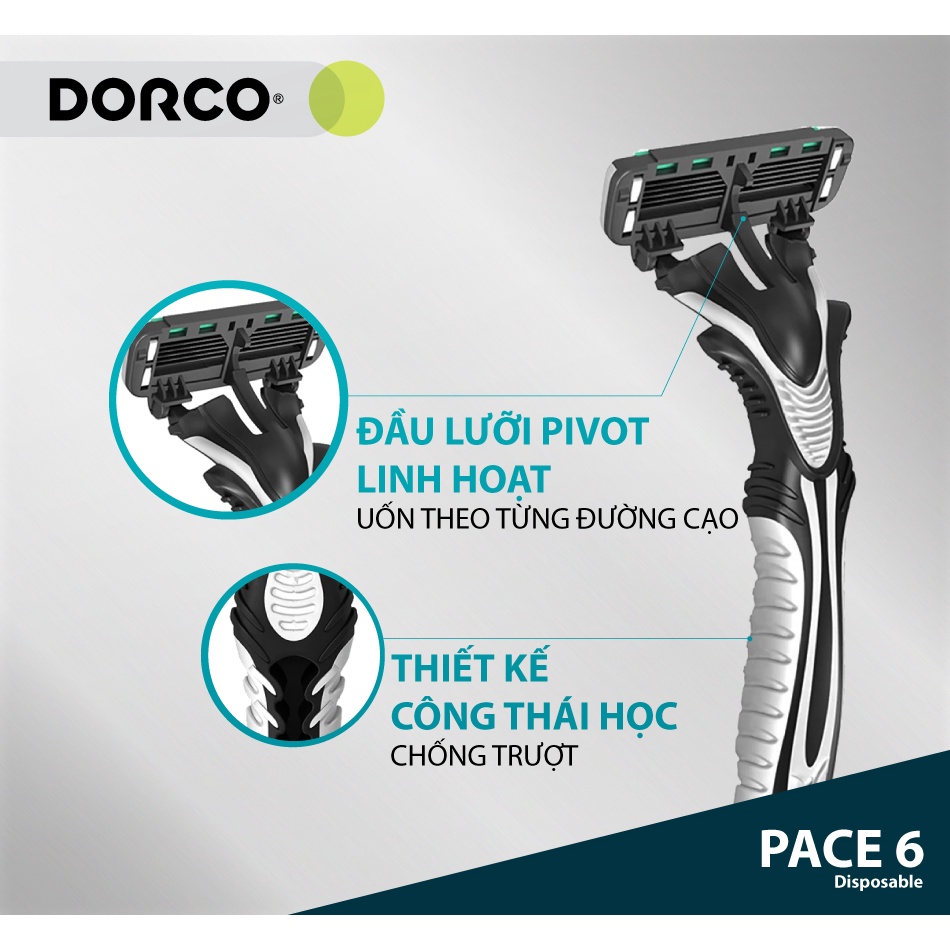 Dao cạo râu 6 lưỡi Dorco Pace 6 Disposable