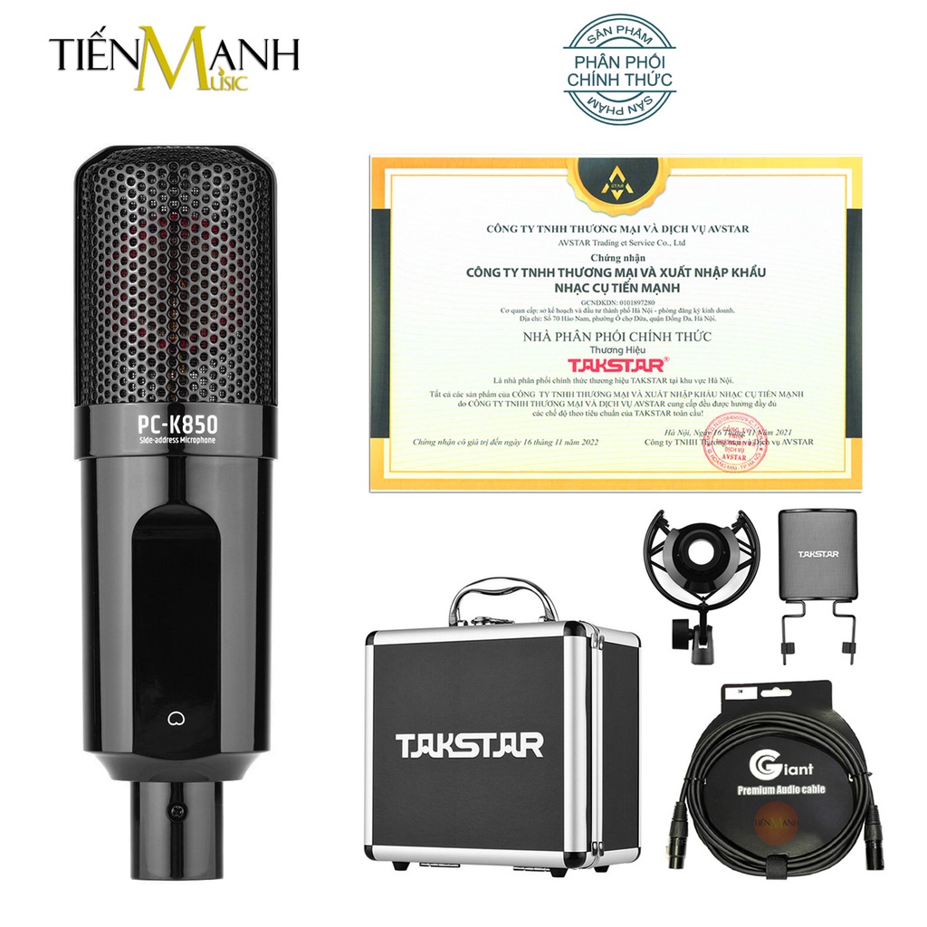 [Tặng Cable, Chính Hãng] Micro Takstar PC-K850 Mic Thu Âm Livestream Phòng Thu Studio PC K850 Microphone PCK850