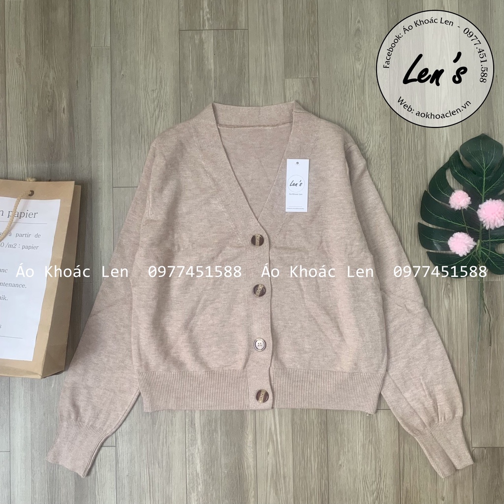 Áo Khoác Len Nữ Khoác Nhẹ Len Mịn Dáng Ngắn Nút Mắt Mèo