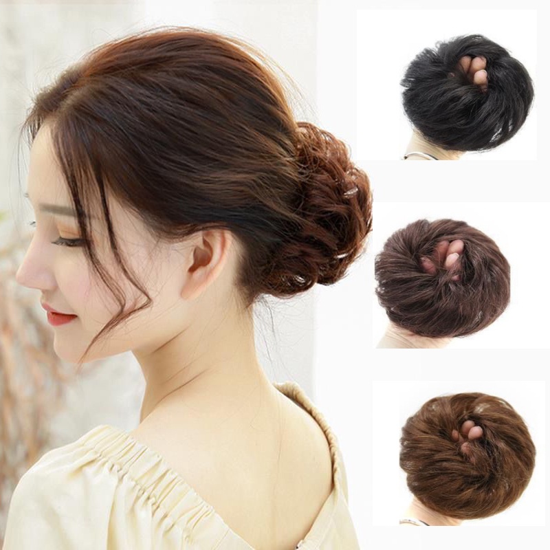 Dây Buộc Tóc Đính Hoa Vải Lông Tự Nhiên Dễ Thương Cho Bạn Gái