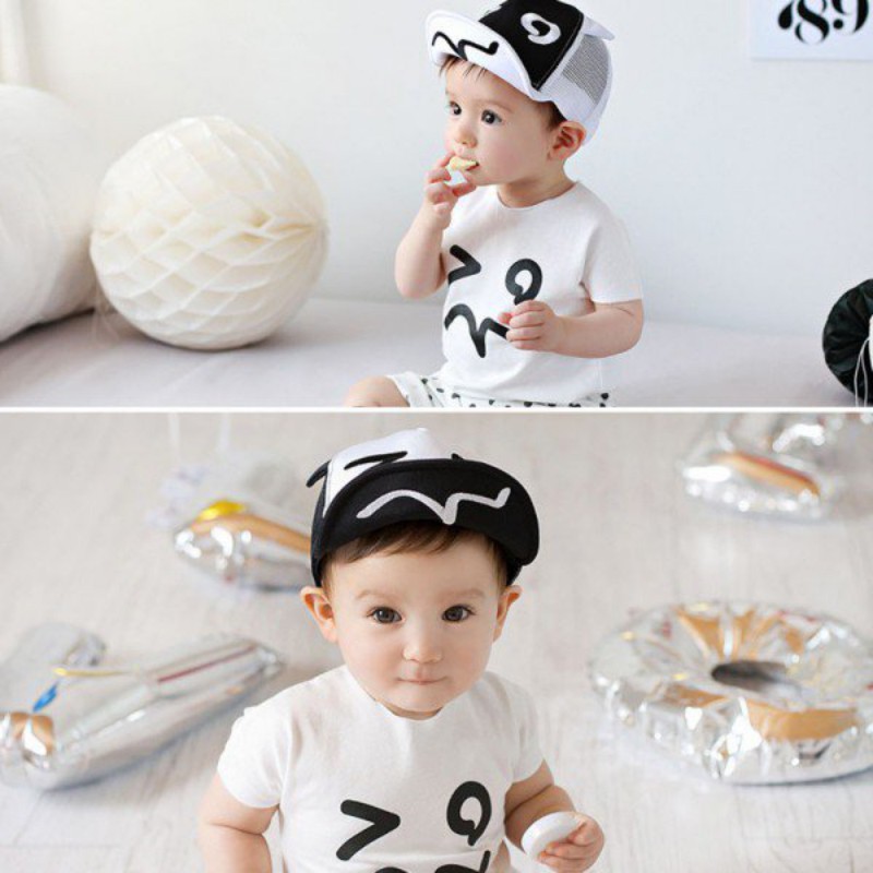 Mũ lưỡi trai tai mèo vải cotton dễ thương cho bé trai 1-5 tuổi