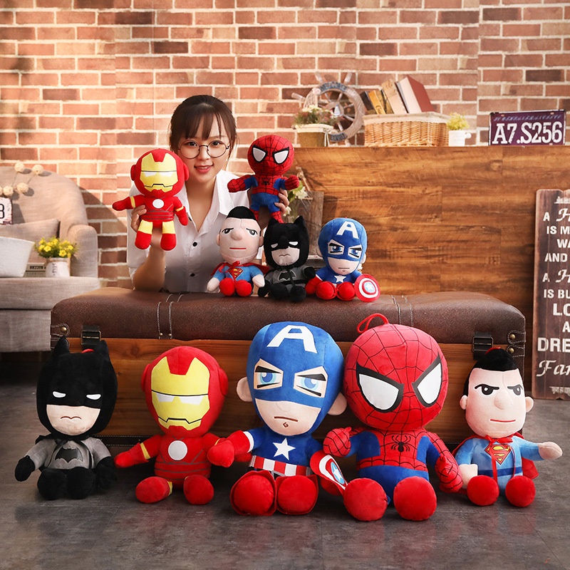 Gấu Bông Siêu Anh Hùng Đáng yêu Cho Bé Marvel Avengers Người Sắt Nhện nhân Batman Captain America Iron Man Spiderman.