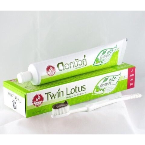 Kem đánh răng thảo dược Twin Lotus Dok Bua Ku 150g Thái Lan chính hãng