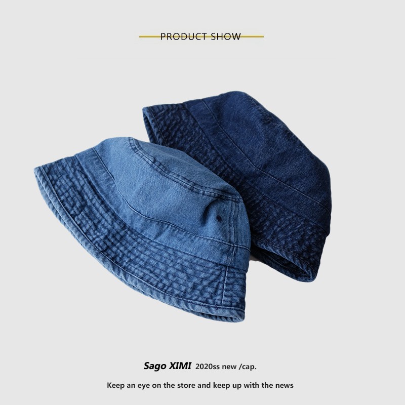 Mũ rộng vành vải denim thời trang Hàn Quốc cho nữ