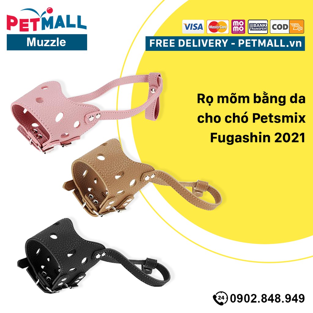 Rọ mõm bằng da cho chó Petsmix Fugashin 2021 Petmall