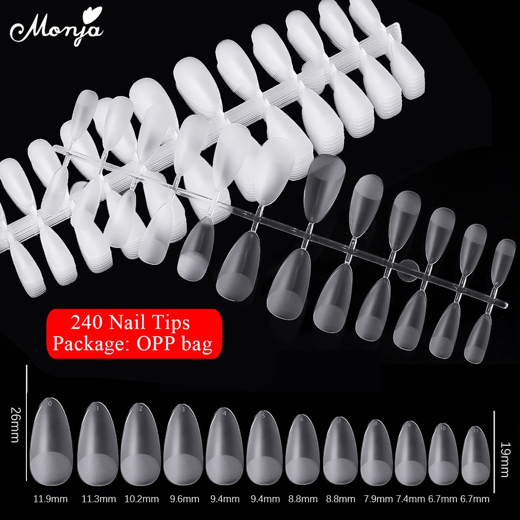 MONJA Bộ 120/240 Móng Tay Giả Làm Nail Chuyên Dụng