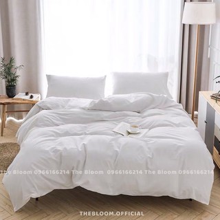 Set Chăn Ga Gối Cotton Poly 4 Món - Trắng Trơn