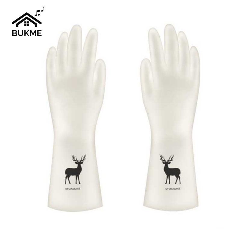 Găng tay cao su con hươu, rửa bát lau chùi an toàn với chất liêu nitrile an toàn chống nước chống thấm