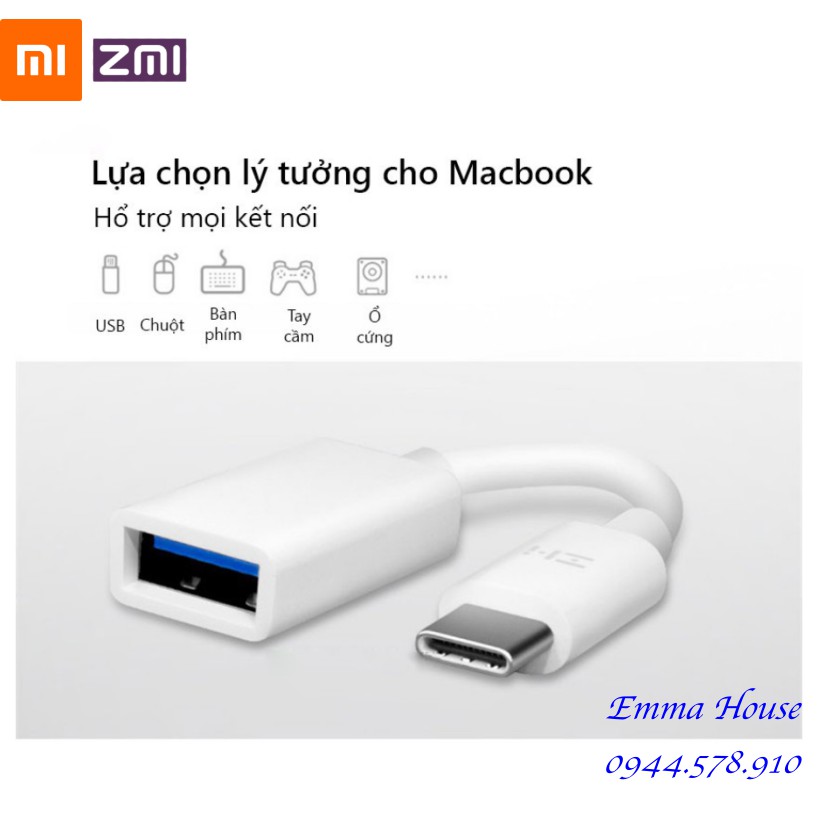 [Hàng Chính Hãng] Dây Cáp OTG ZMI AL271 Type C to USB 3.0 Bảo Hành 03 Tháng