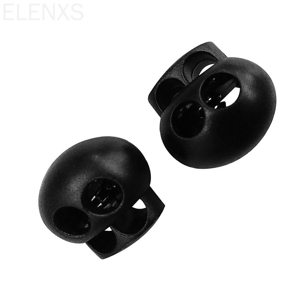 Set 10 nút khóa buộc dây làm từ nhựa thiết kế lỗ kép làm thủ công may quần áo ELEN