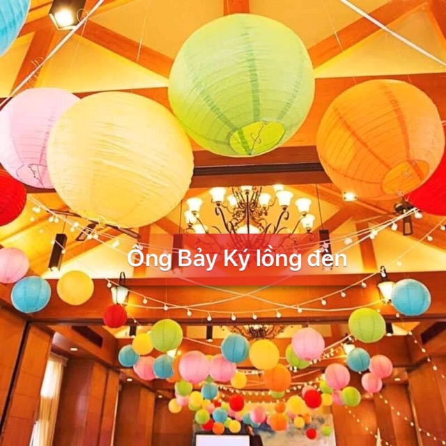 Lồng Đèn Giấy Đỏ Trang Trí - Lồng Đèn Trang Trí Tết - Lồng Đèn Giấy Lụa