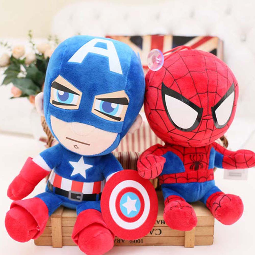 JAVIER Anime Marvel Avengers Christmas Gifts Plush Toys Anime Plush Toys For Kids Iron Man Captain America Batman Spiderman Soft Toy Movie Dolls