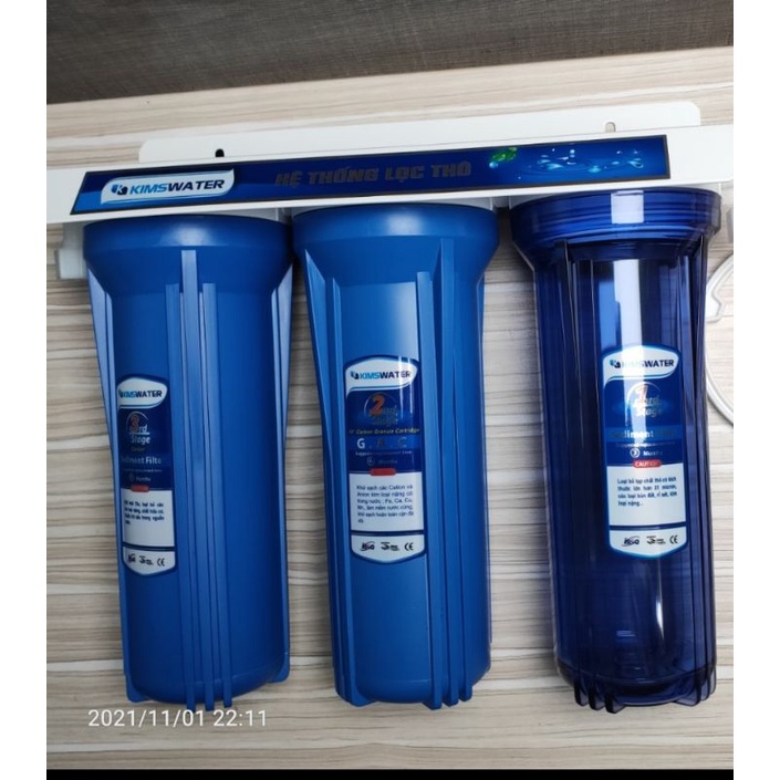 Bộ lọc thô Kimswater không lõi, bộ lọc thô 3 cốc đầu nguồn