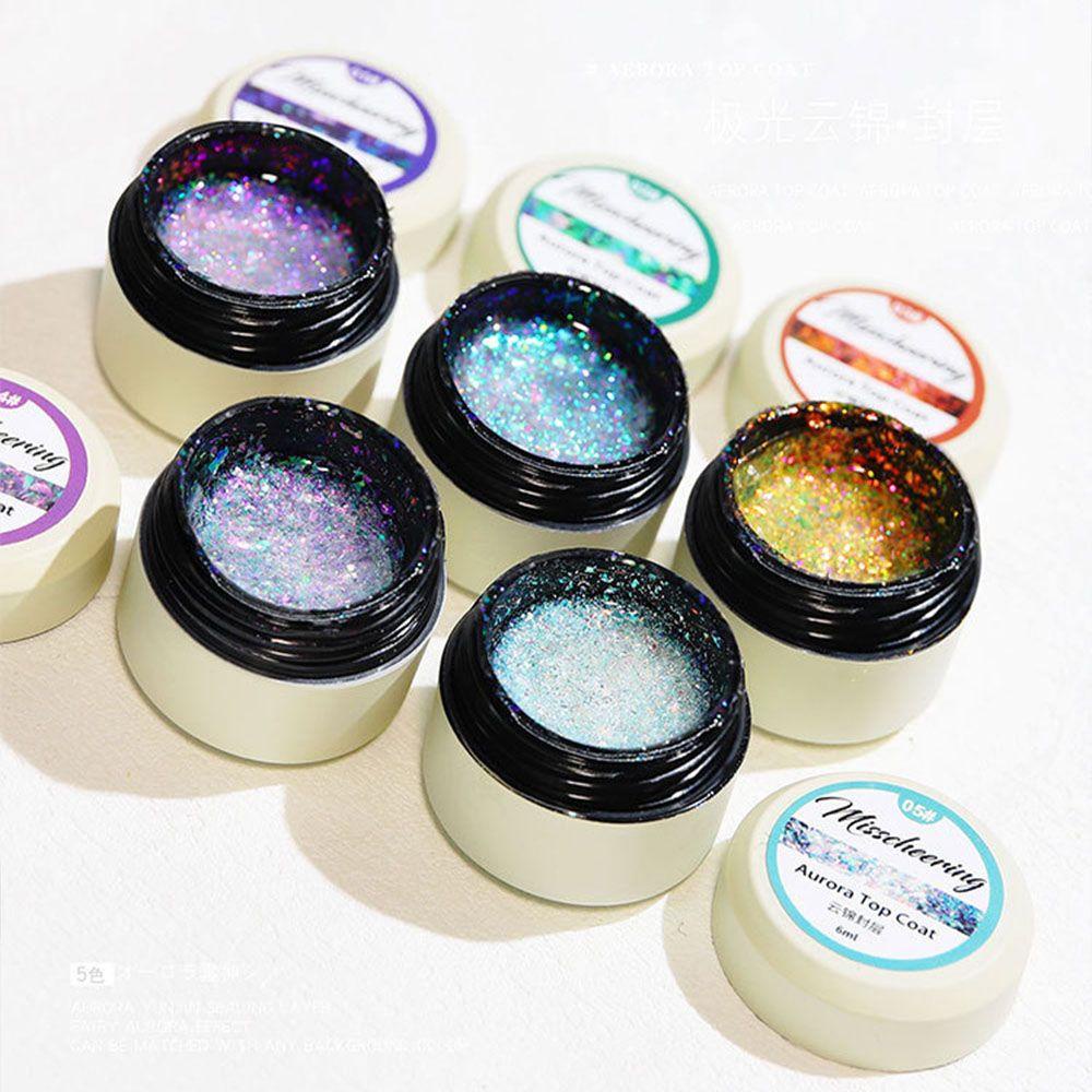 Gel Sơn Phủ Móng Tay Nhanh Khô Hiệu Ứng Lấp Lánh Kim Tuyến Cực Quang Lâu Trôi
